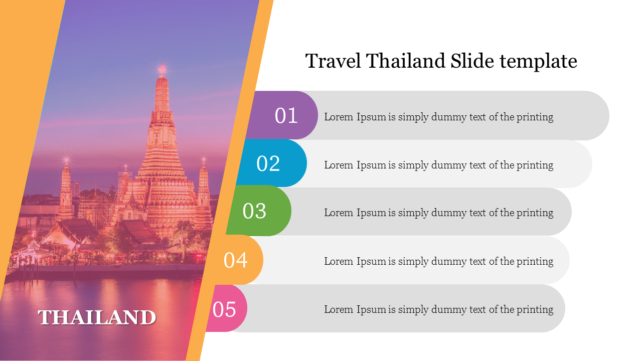 Travel Thailand Slide template